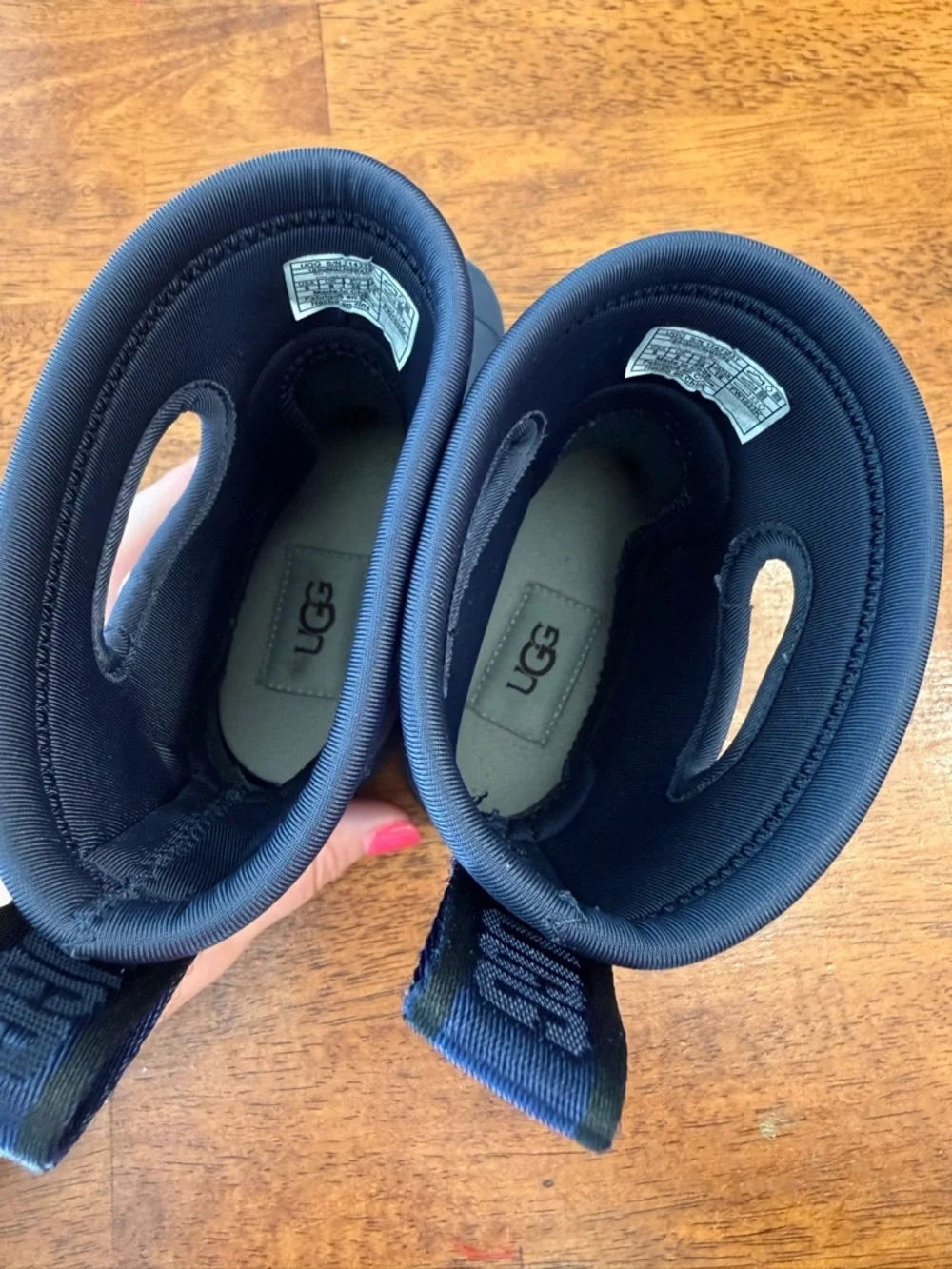 UGG Kids Droplet Mid Waterproof Rain Boots Navy Size 9